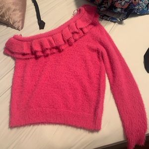 off the shoulder long sleeve sweater